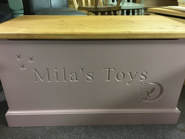 Grey coloured toy box