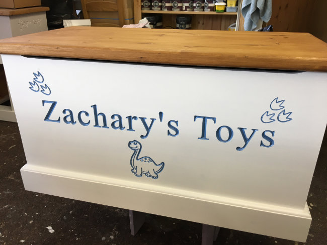 Personalised dinosaur toy box